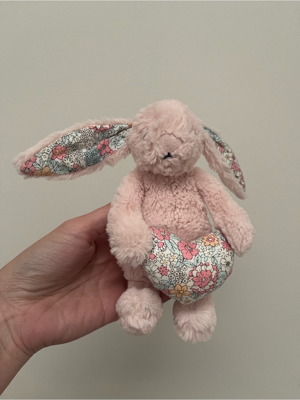 Jellycat Pale Pink Floral-Eared Bunny Plush